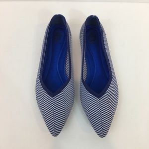 French Blu Striped Slip On Flats 7